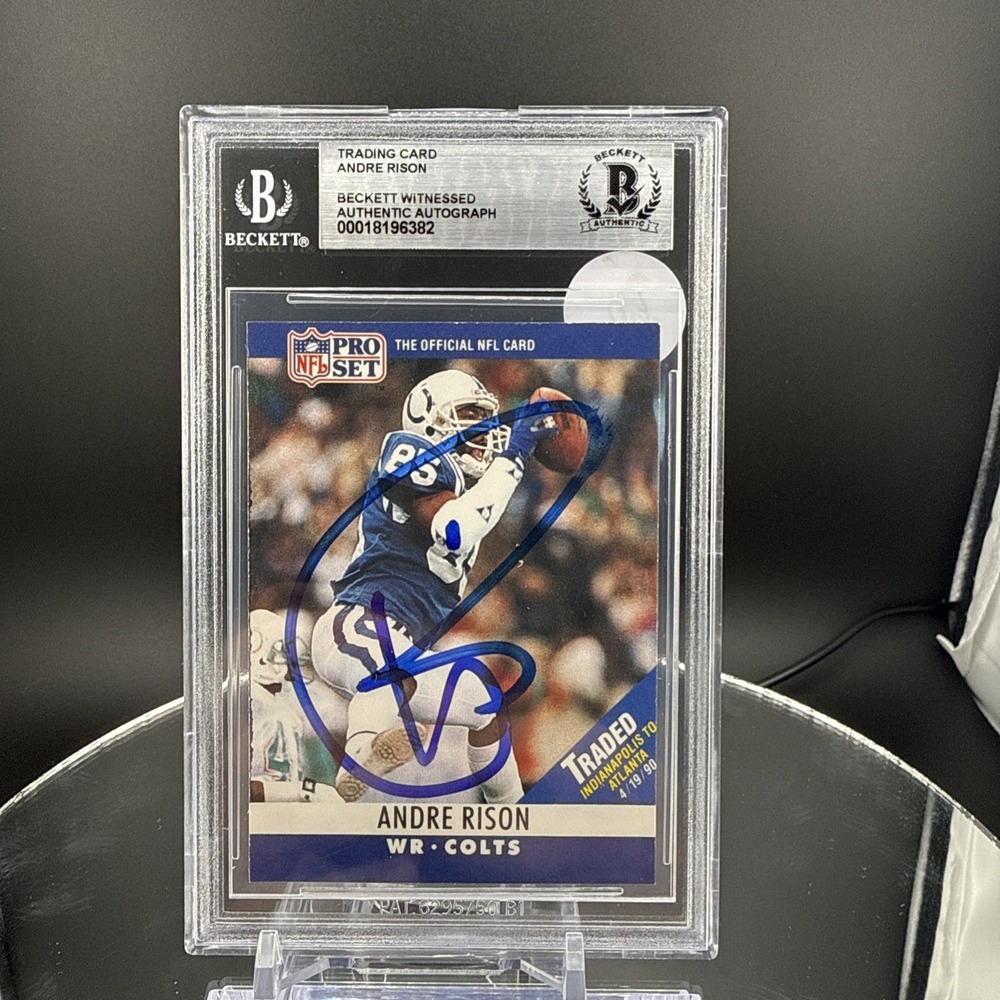 1990 Pro Set Football ANDRE RISON‎ AUTO Rookie Card #134 Indianapolis Colts BGS